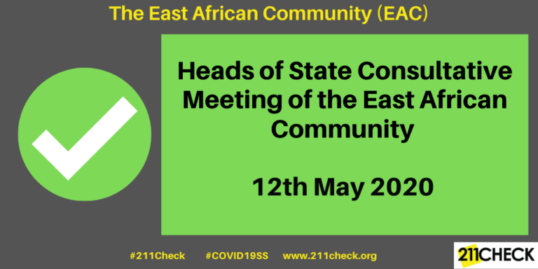 Communiqué from The Heads of State Consultative Meeting of The East African Community, 12th May 2020