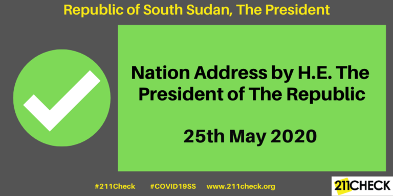 Nation Address by H.E. The President of The Republic, 25th May 2020