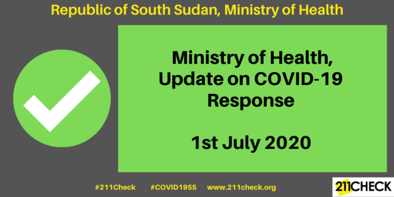 Ministry of Health, Update on COVID-19 Response, 1st July 2020