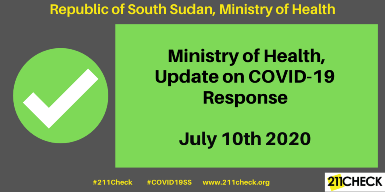 Ministry of Health, Update on COVID-19 Response, 10th July 2020