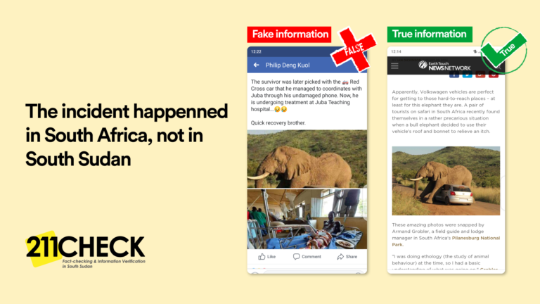 A fabricated content, the incident happened in South Africa, not in South Sudan