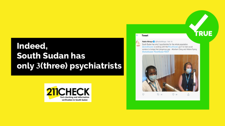 South Sudan has only three psychiatrists