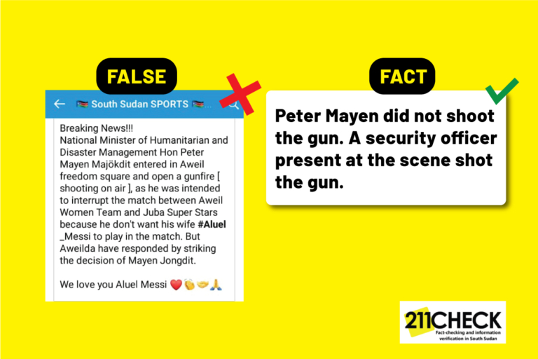 Fact Checked: Did Minister Mayen shoot into the air to disrupt Aweil’s football match?