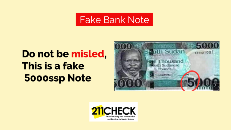 Disregard the trending 5,000 SSP banknote, its fake!