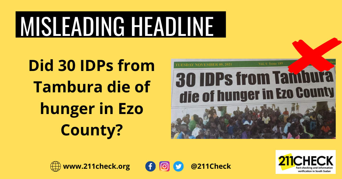 DID 30 IDPS DIE OF HUNGER