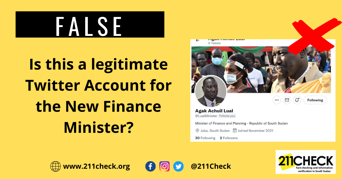 FAKE TWITTER ACCOUNT FOR THE MINISTER OF FINANCE