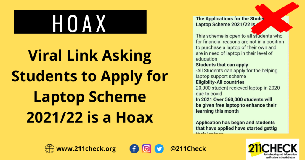 FactCheck Viral Link Asking Students to Apply for Laptop Scheme 2021/