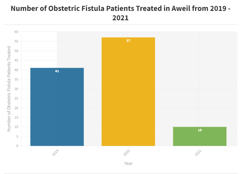 Fistula Treatment in Aweil By Year