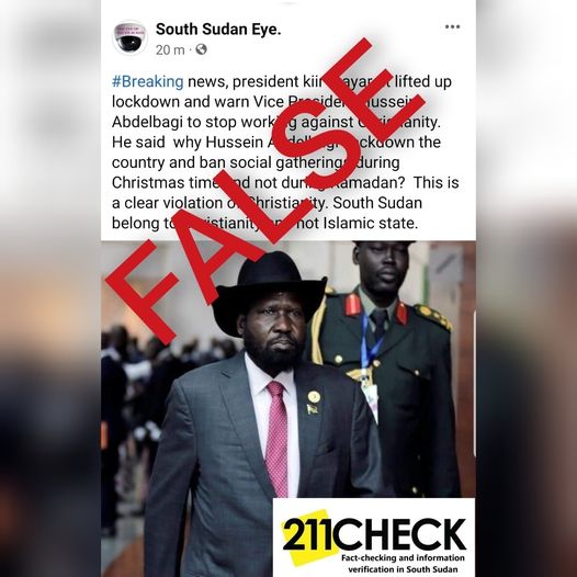 President Kiir has not lifted a partial lockdown