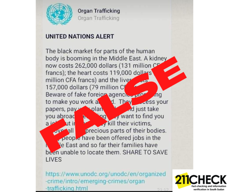 Fact-check: Has the UN issued an alert on organ trafficking? No, it’s fake