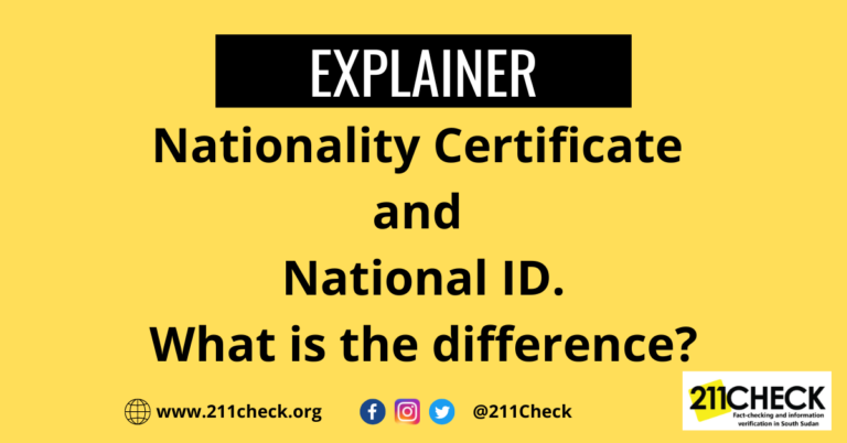 Explainer: What is the difference between a Nationality Certificate and a National ID in South Sudan?
