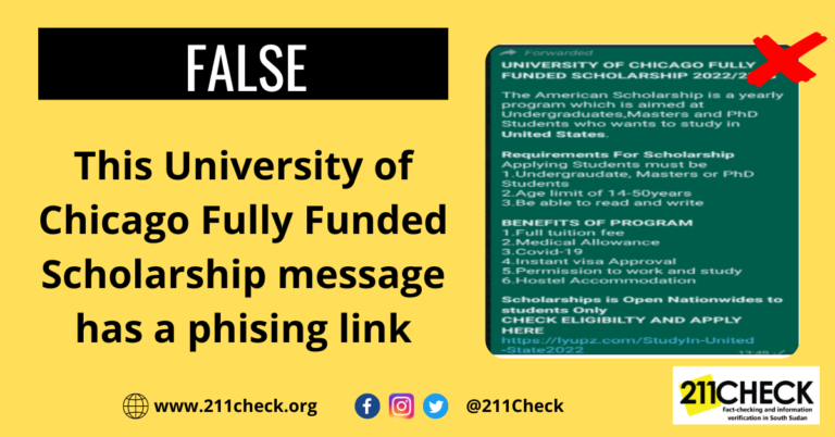 Fact-check: Phishing link for the University of Chicago Scholarships