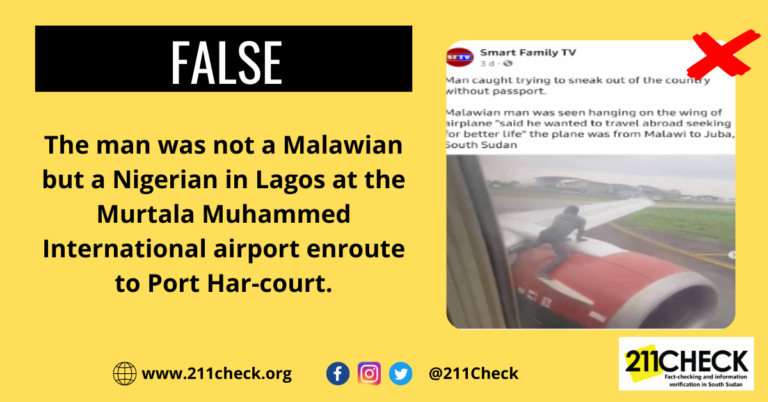Fact-check: Did a Malawian man attempt to sneak into South Sudan by hanging on a plane’s wing from Malawi?