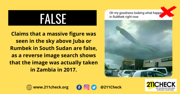 Fact-check: A massive figure sightings over Juba and Rumbek proven false