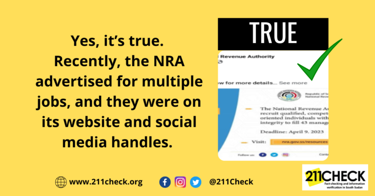 <strong>Fact-check: Did NRA South Sudan publish a recruitment advert?</strong>