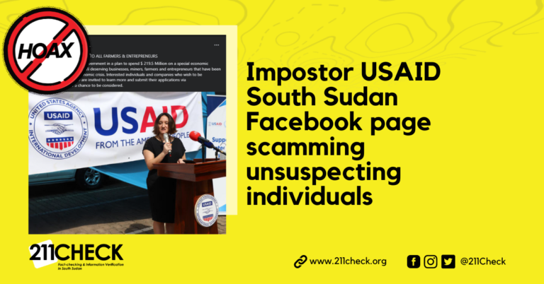 <strong>Fact check: Impostor USAID South Sudan Facebook page scamming individuals</strong>
