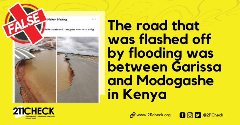 <strong>Fact check: Is this a picture of a road washed by rain in South Sudan?</strong>