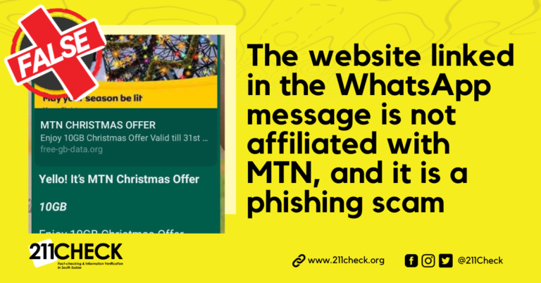 <strong>Fact-check: MTN South Sudan isn’t offering a free 10GB Christmas offer?</strong>