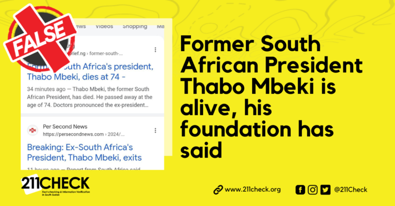 <strong>Fact-check: Former South African President Thabo Mbeki is alive</strong>