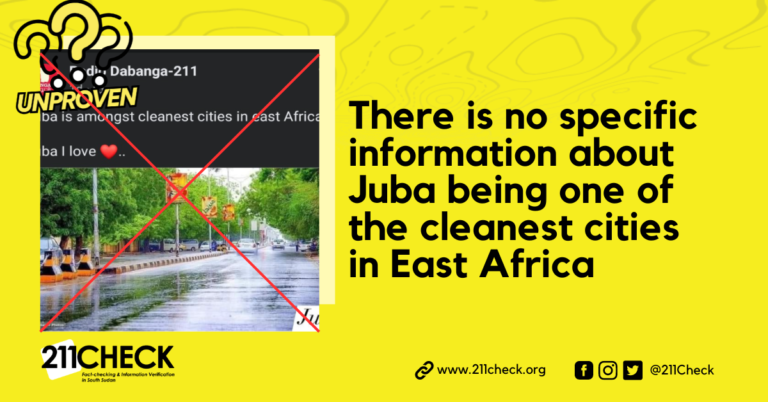 <strong>Fact-check: Juba is not one of the top five cleanest cities in East Africa</strong>
