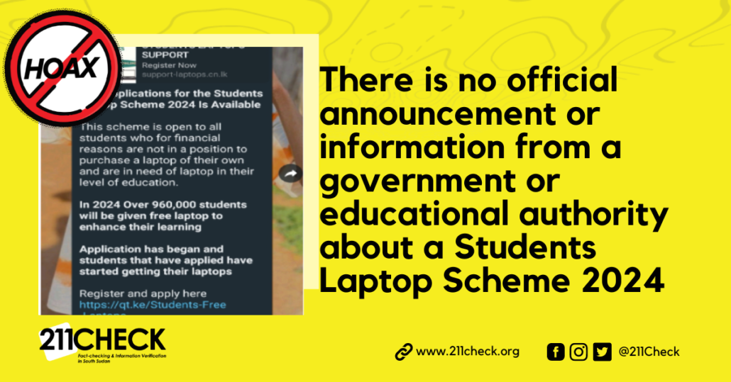 Factcheck Students laptop scheme 2024 WhatsApp message is fake 211CHECK