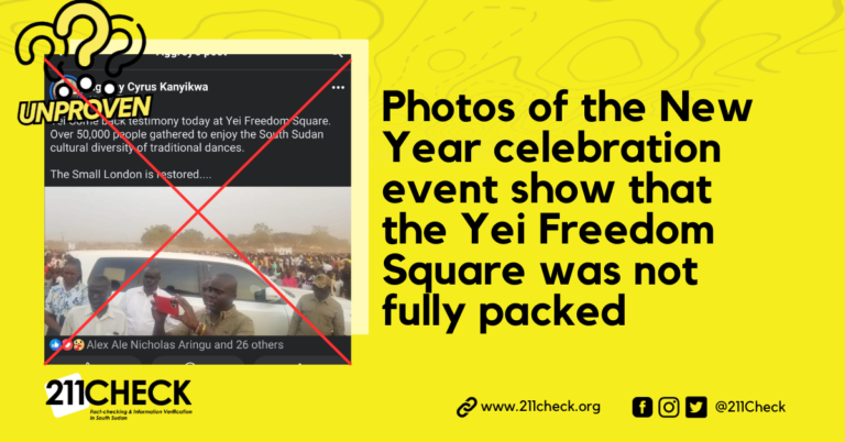 Fact-check: Over 50,000 people at Yei Freedom Square? The figure is unproven