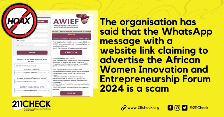 <strong>Fact-check: African Women Innovation and Entrepreneurship Forum 2024 WhatsApp hoax</strong>