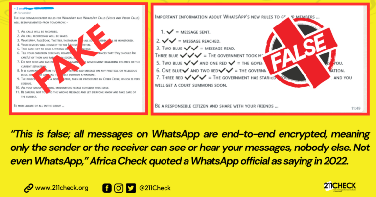 Fact-check: No, the government is not recording WhatsApp calls as well as reading messages.