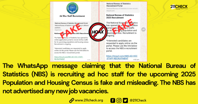 Fact-check: No, the National Bureau of Statistics is not recruiting staff for the census as claimed